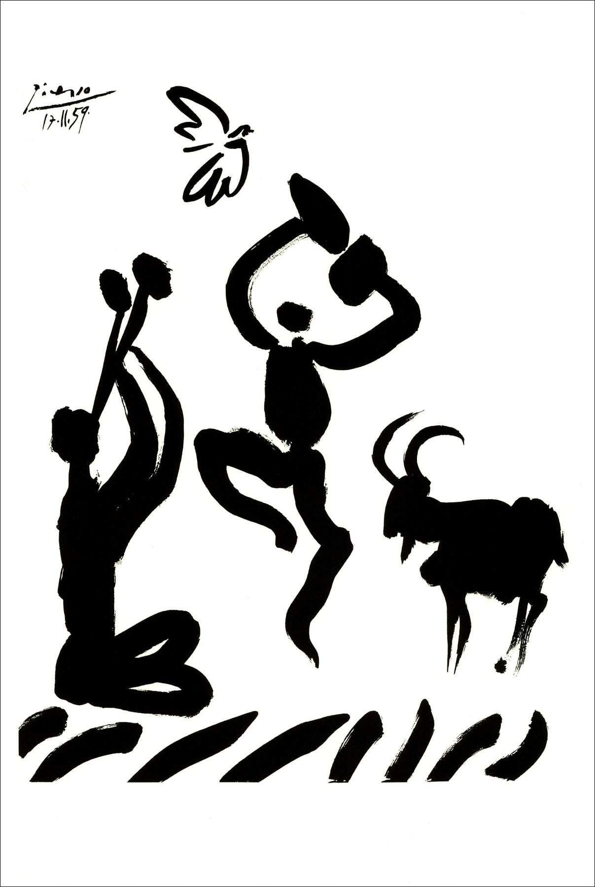 Pablo Picasso, Fluitspeler – Lithografie 55x38 cm | Galerie 125