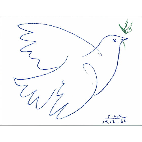 Pablo Picasso, Colombe bleue – Litografía 50x65 cm | Galerie 125