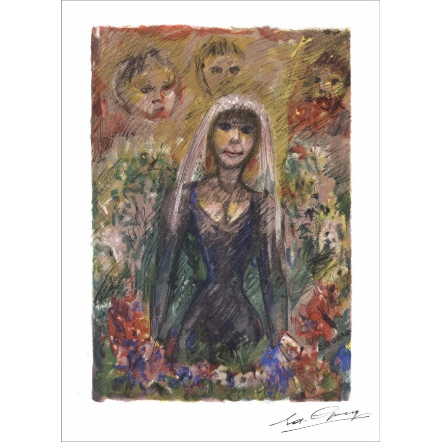 Edouard GOERG - Original Lithograph "The Young Widow" 38x28cm - 1961