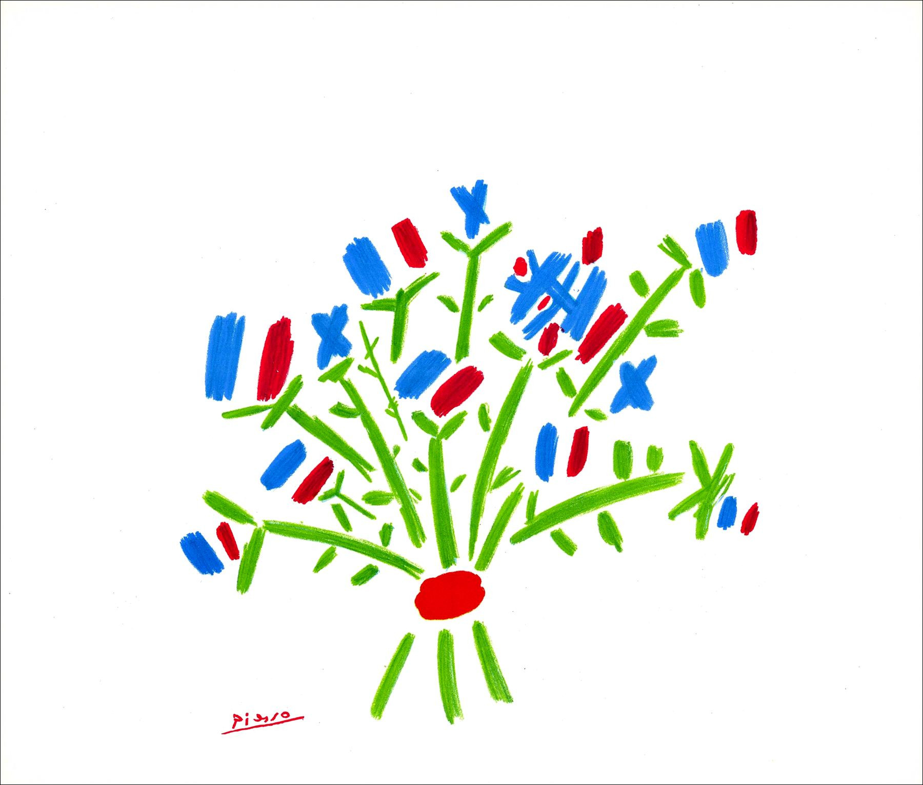 Pablo Picasso, Le petit bouquet – Lithograph 40x47 cm