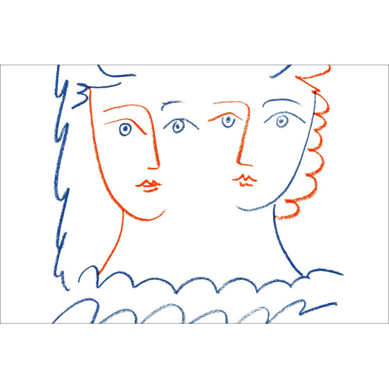 Pablo Picasso, Deux femmes et la colombe – Lithografie 49x40 cm