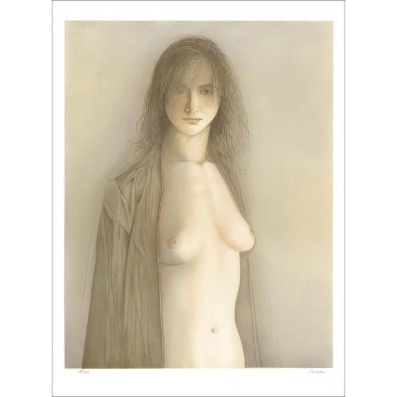 Georges Mazilu - Litografia originale "Donna nuda" 76x56cm - firmata e numerata a matita