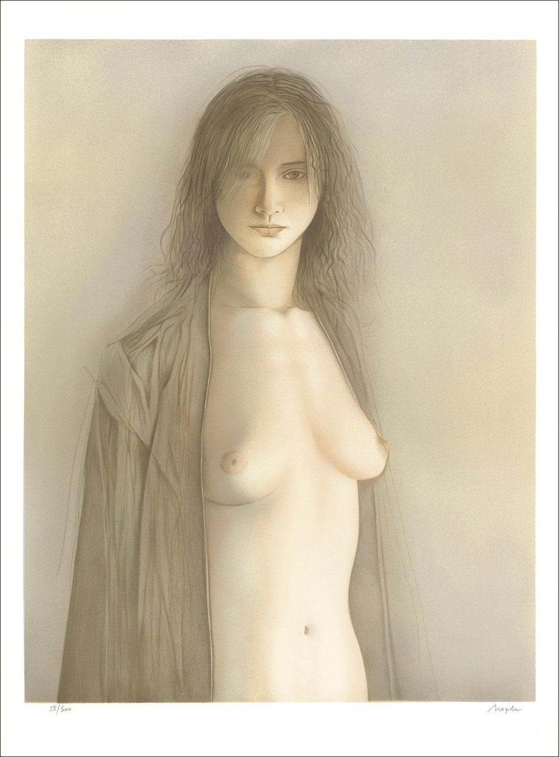 Gefra_Latn Mfra_LatnILU - Lith Origin Original "Naakte vrouw" 76x56cm - Getekend en met potlood genummerd