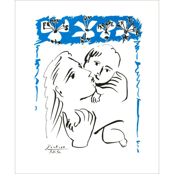 Pablo Picasso, Femme et enfant – Litografia 49x40 cm | Galerie 125