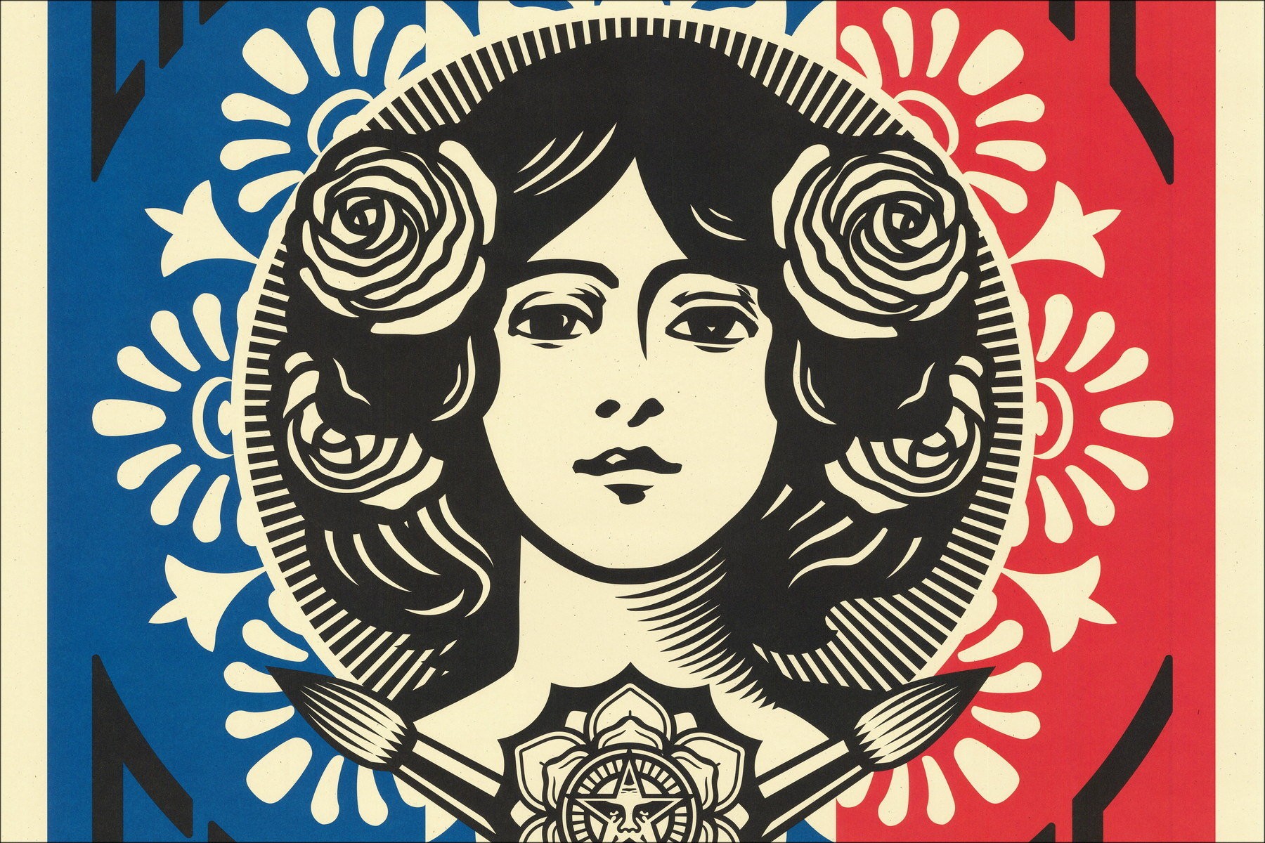 Sérigraphie Shepard Fairey Obey – Liberté Égalité Fraternité, affiche