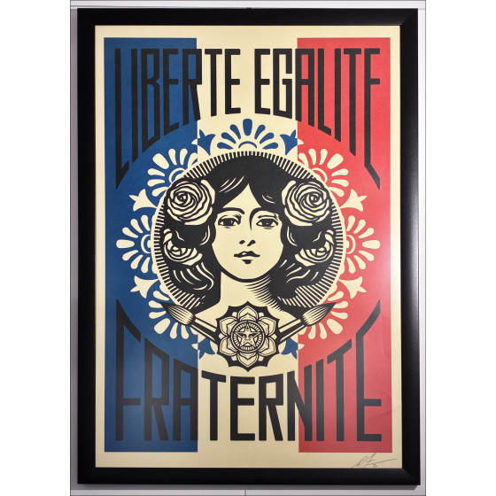 Shepard Fairey Obey zeefdruk – Vrijheid Gelijkheid Broederschap poster
