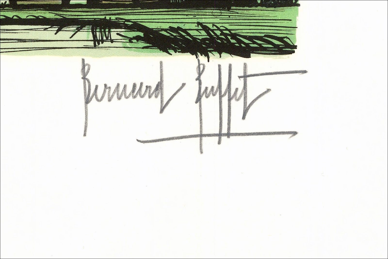 Bernard Buffet - Les Trois Moulins, original lithograph 1985