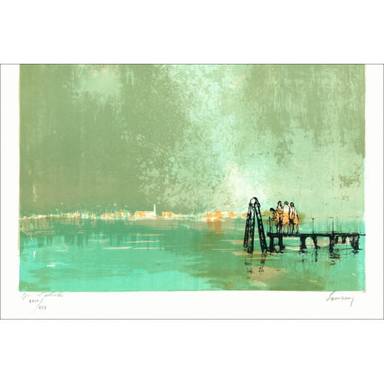 Jean Jansem - La laguna, litografia originale firmata 1967