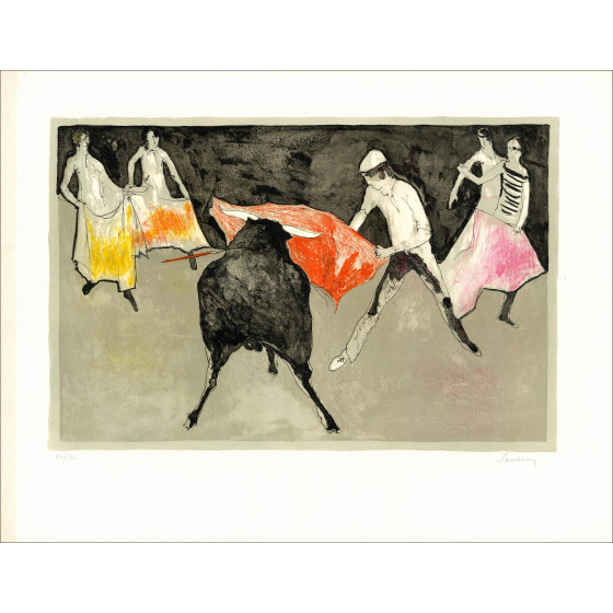Jean Jansem - L'arène, les capes, original hand-signed lithograph