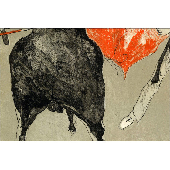 Jean Jansem - L'arène, les capes, originale Lithografie, handsigniert