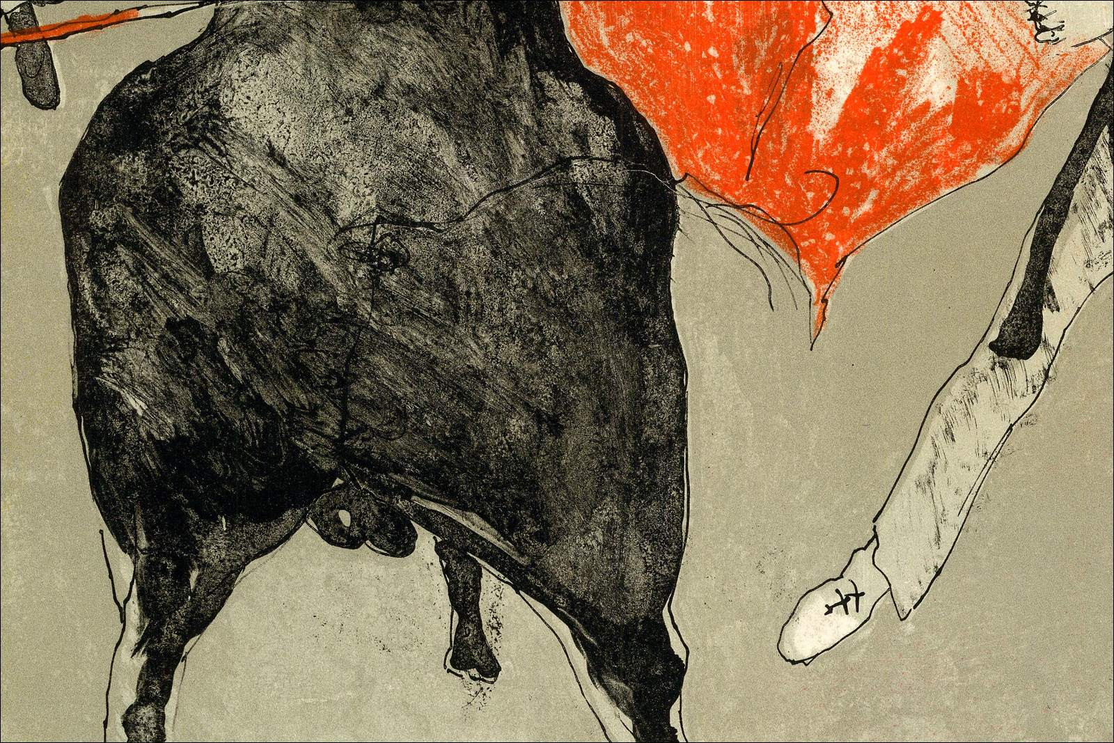 Jean Jansem - L'arène, les capes, lithographie originale signée