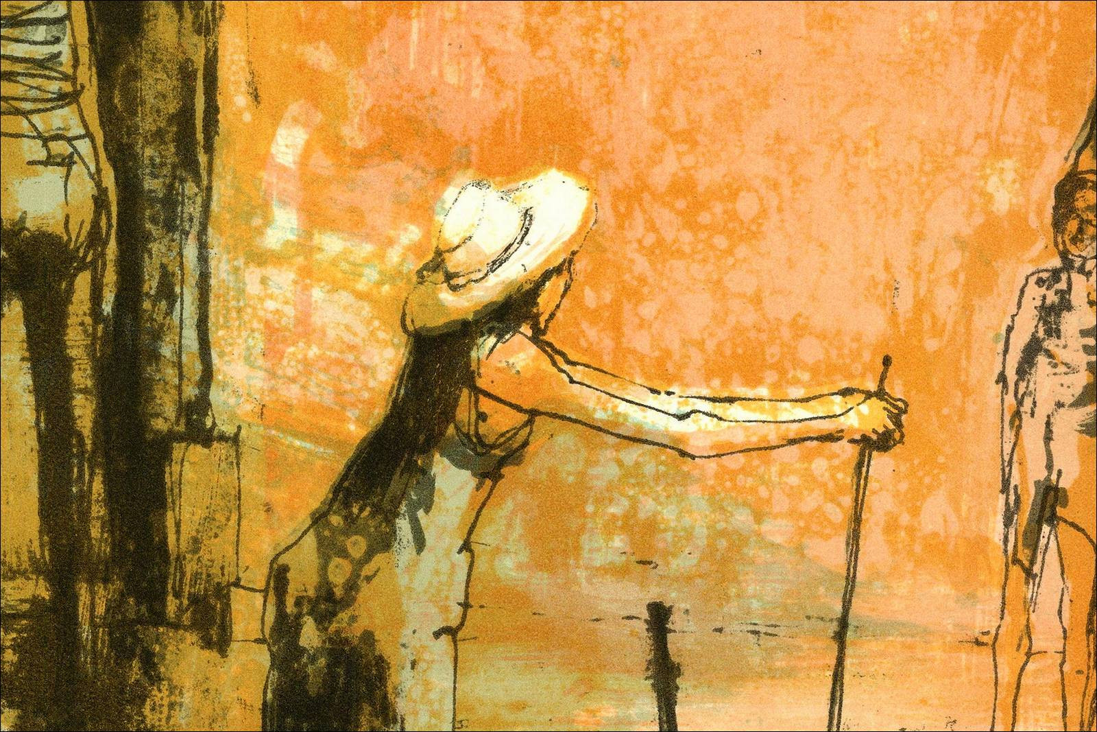 Jean Jansem - Venecia, los muelles, litografía original firmada 1966
