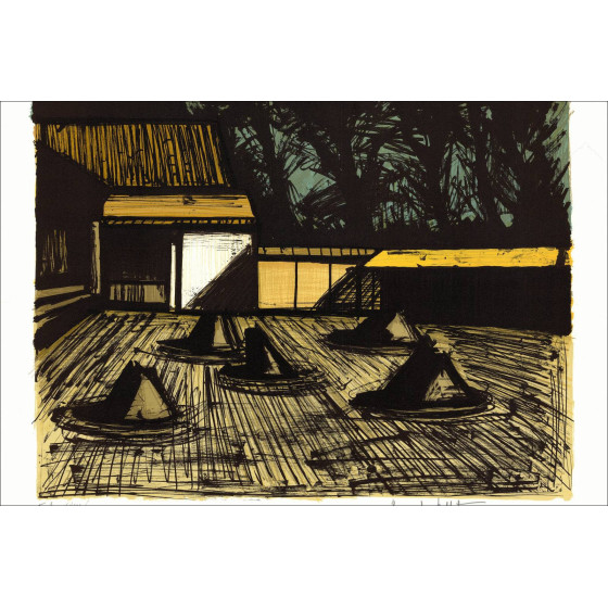 Bernard Buffet: Lithographie "Tempel Ryoan-ji" 58x76cm - 1982