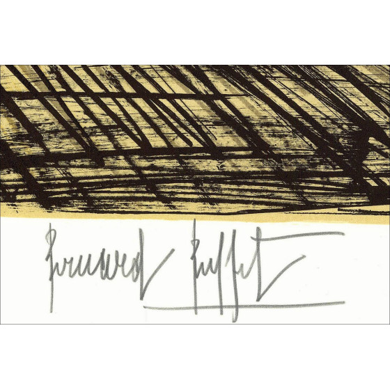 Bernard Buffet : Litografía "Temple RYOAN-JI" 58x76cm - 1982