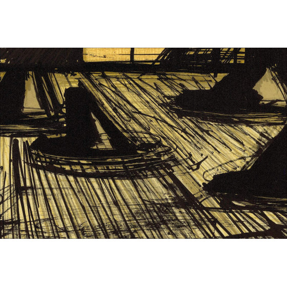 Bernard Buffet: Lithographie "Tempel Ryoan-ji" 58x76cm - 1982
