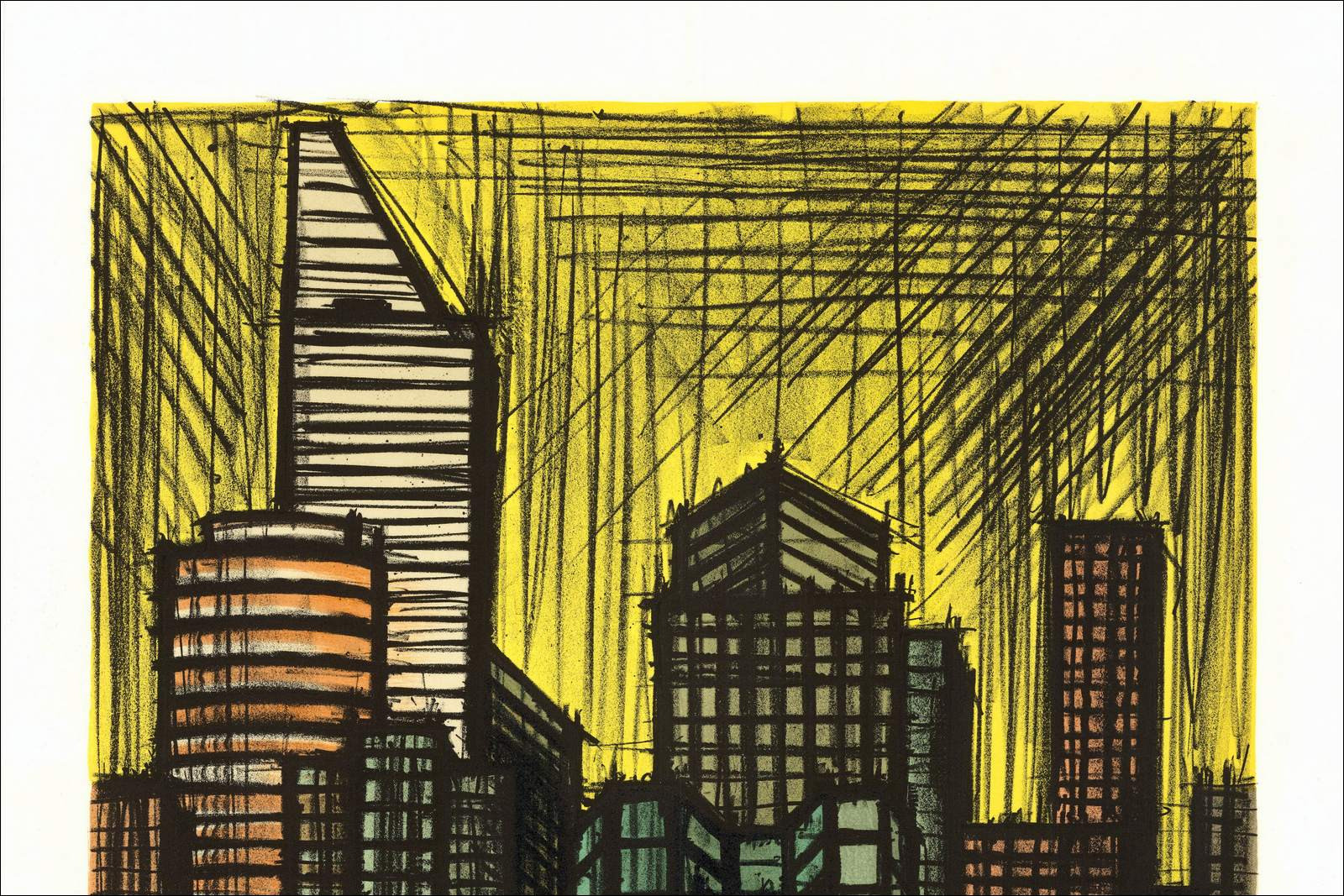 kopie van BUFFET Bernard - Originele lithografie "New-York, Daily New Building" 76x58cm - 1990