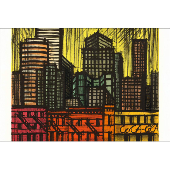 Bernard BUFFET - Lithographie originale "New-York, Coca Cola Building"