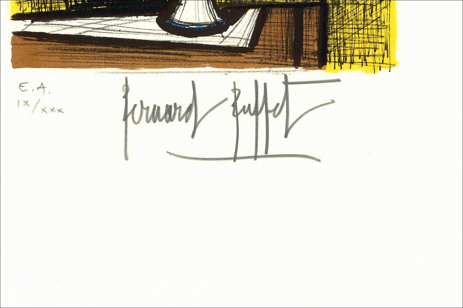 Bernard Buffet – Bouquet de tulipes 1982, litografia firmata