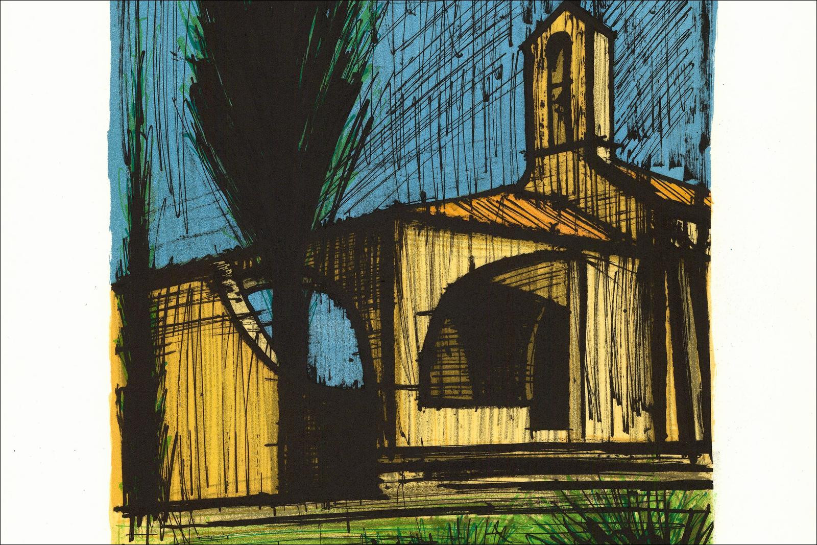 Bernard Buffet – Saint-Tropez, chapelle Sainte-Anne, lithographie 1979