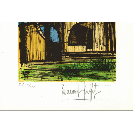 Bernard Buffet – Saint-Tropez, Sainte-Anne Chapel, 1979 lithograph