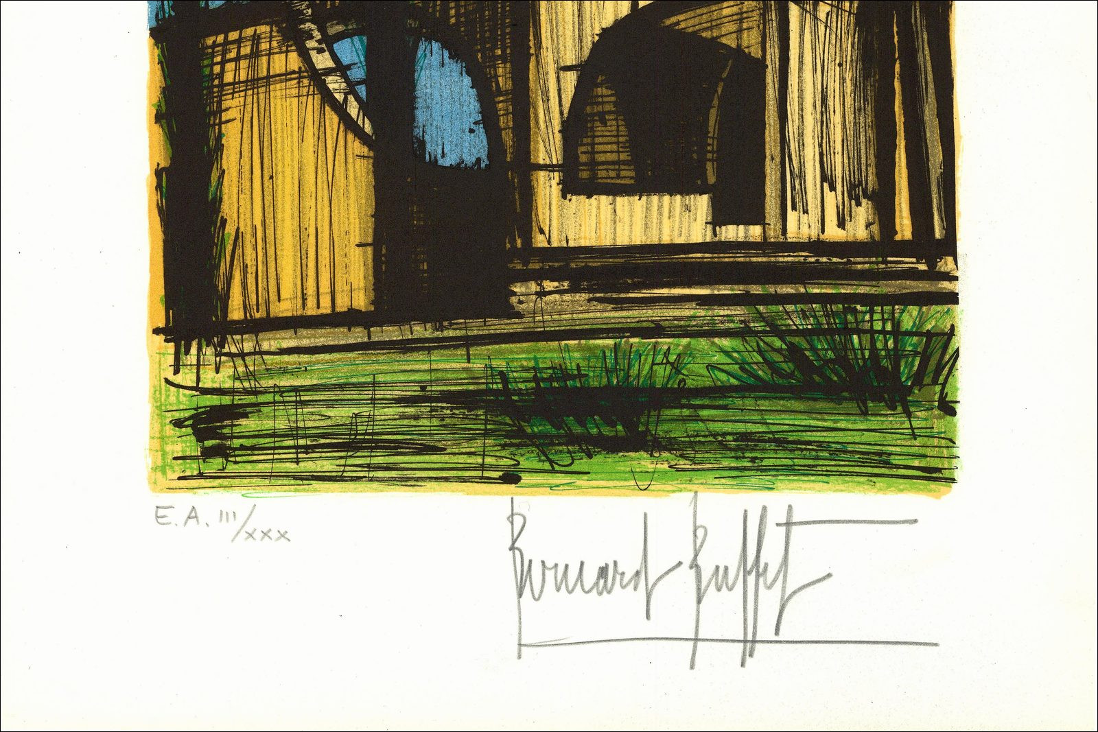 Bernard Buffet – Saint-Tropez, Sainte-Anne Chapel, 1979 lithograph