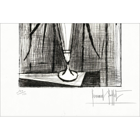Bloemenboeket, Bernard Buffet: Originele gesigneerde gravure, 1983