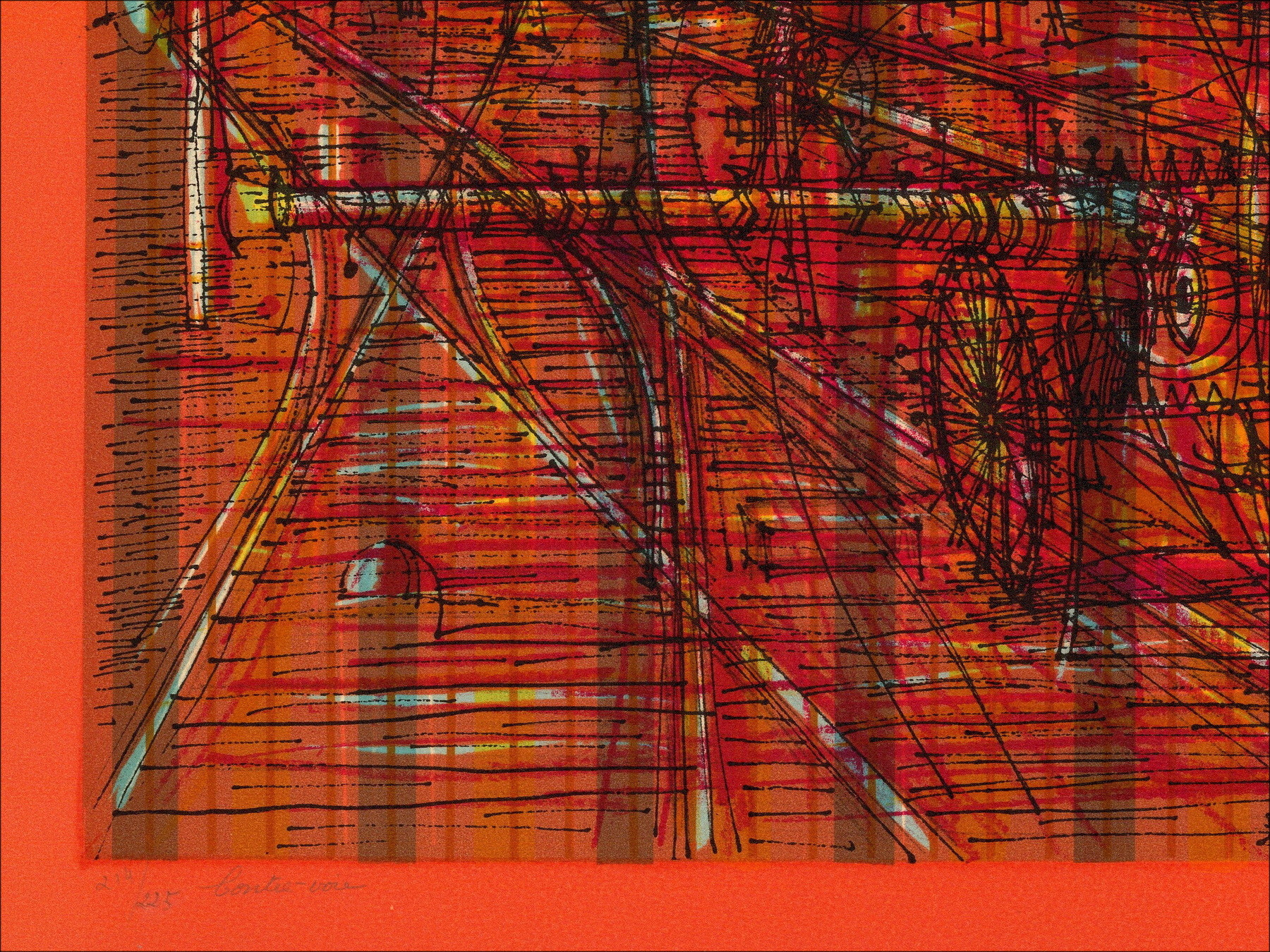 Jean Carzou – Contre-voie 1975 | Original Lithografie