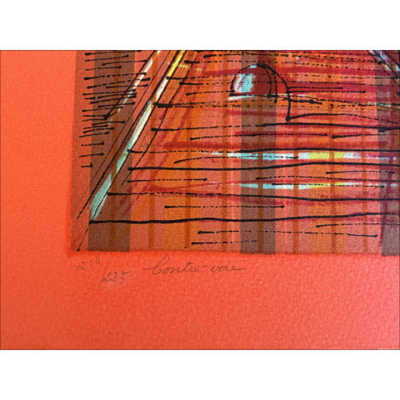 Jean Carzou – Contre-voie 1975 | Originele lithografie