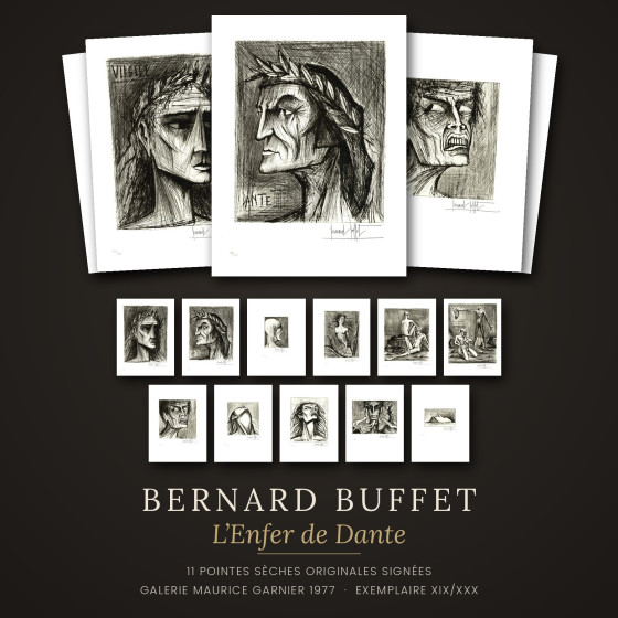 Bernard Buffet - L'Enfer de Dante 1977 - Drypoints hand-signed