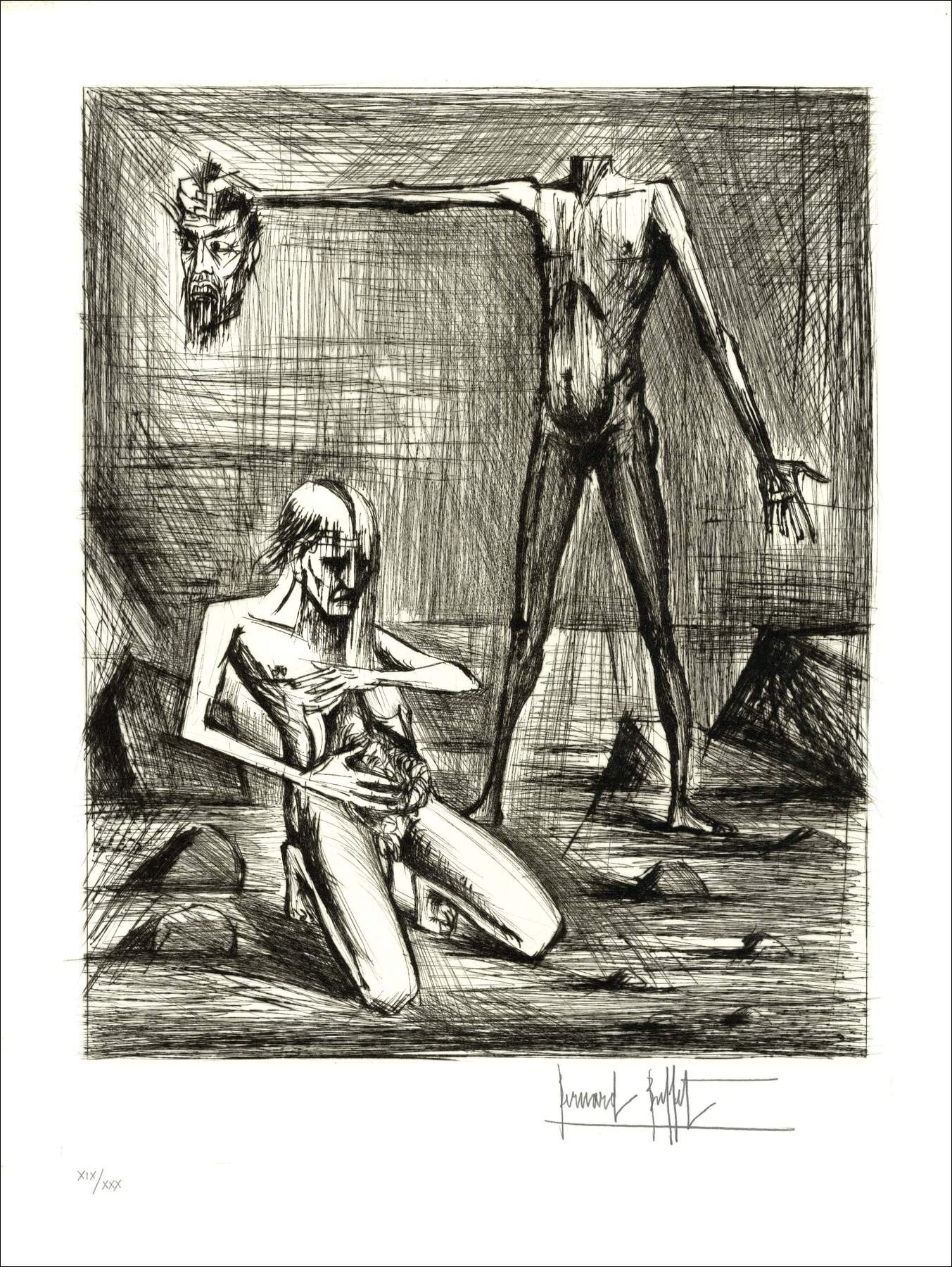 Bernard Buffet - L'Enfer de Dante 1977 - Pointes sèches signées