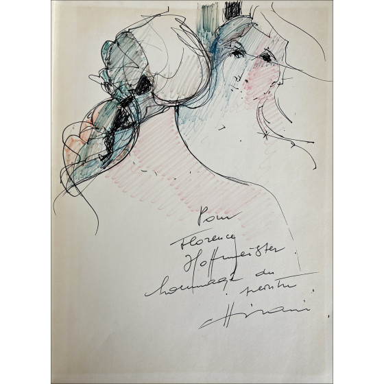 Camille Hilaire - Obra con dibujo original firmado, circa 1975
