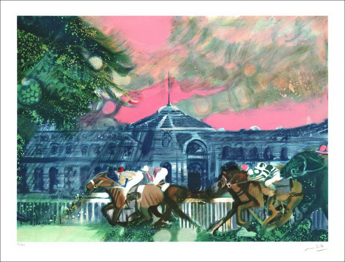 Koop Oorspronkelijke Lithographie AMBILLE Paul De grote stallen