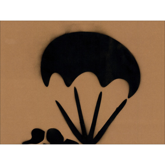 Ursprüngliche Malerei von Banksy - Parachutter Ratte
