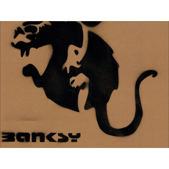 Pittura originale da Banksy - Parachutter Rat