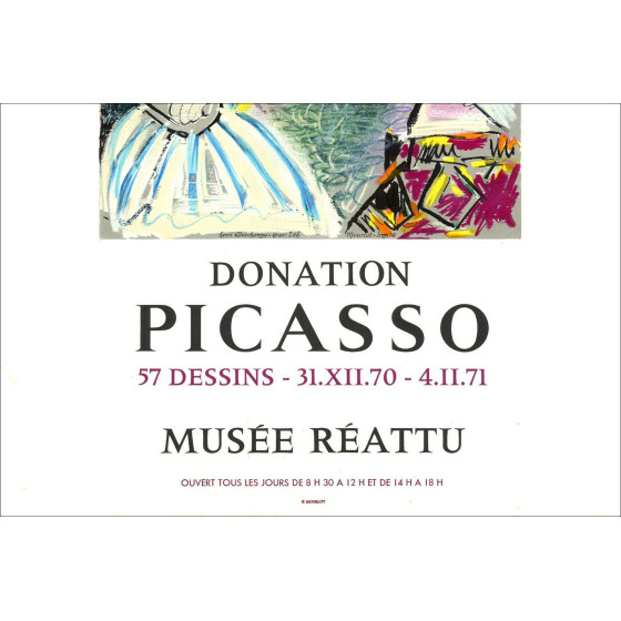 PICASSO Pablo - Lithographie "Ausstellungsmuseum REATTU, Arles" 72x49cm - 1970