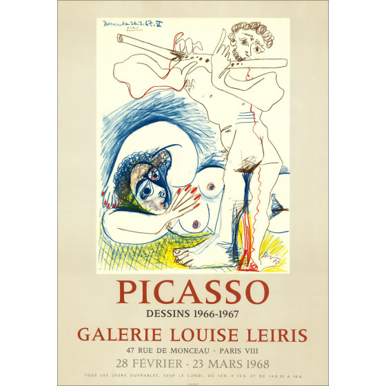 PICASSO Pablo - Lithospiegel "Tentoonstellingsgalerie Louise Leiris, Parijs" 71x50cm - 1968