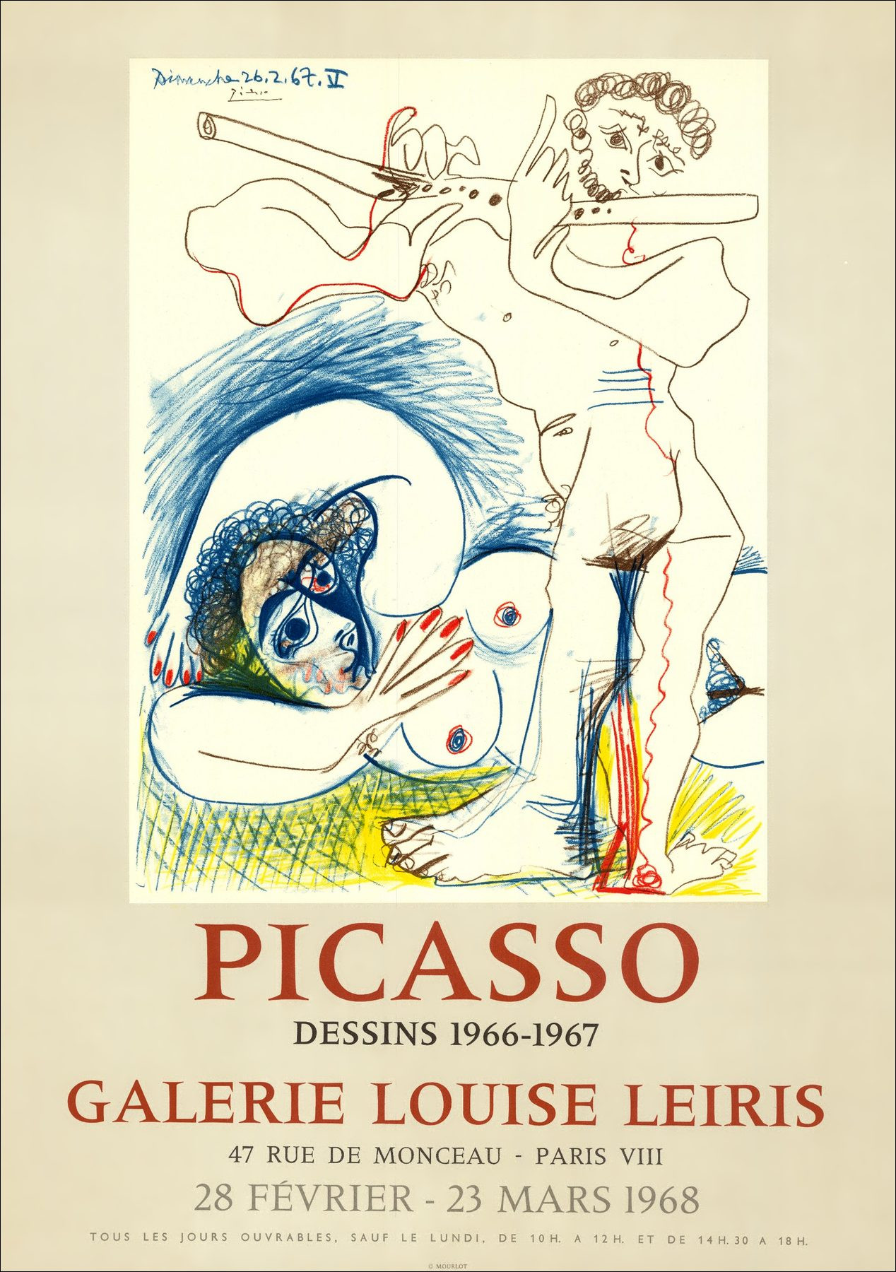 PICASSO Pablo - Litografía "Galería de exposiciones Louise Leiris, París" 71x50cm - 1968