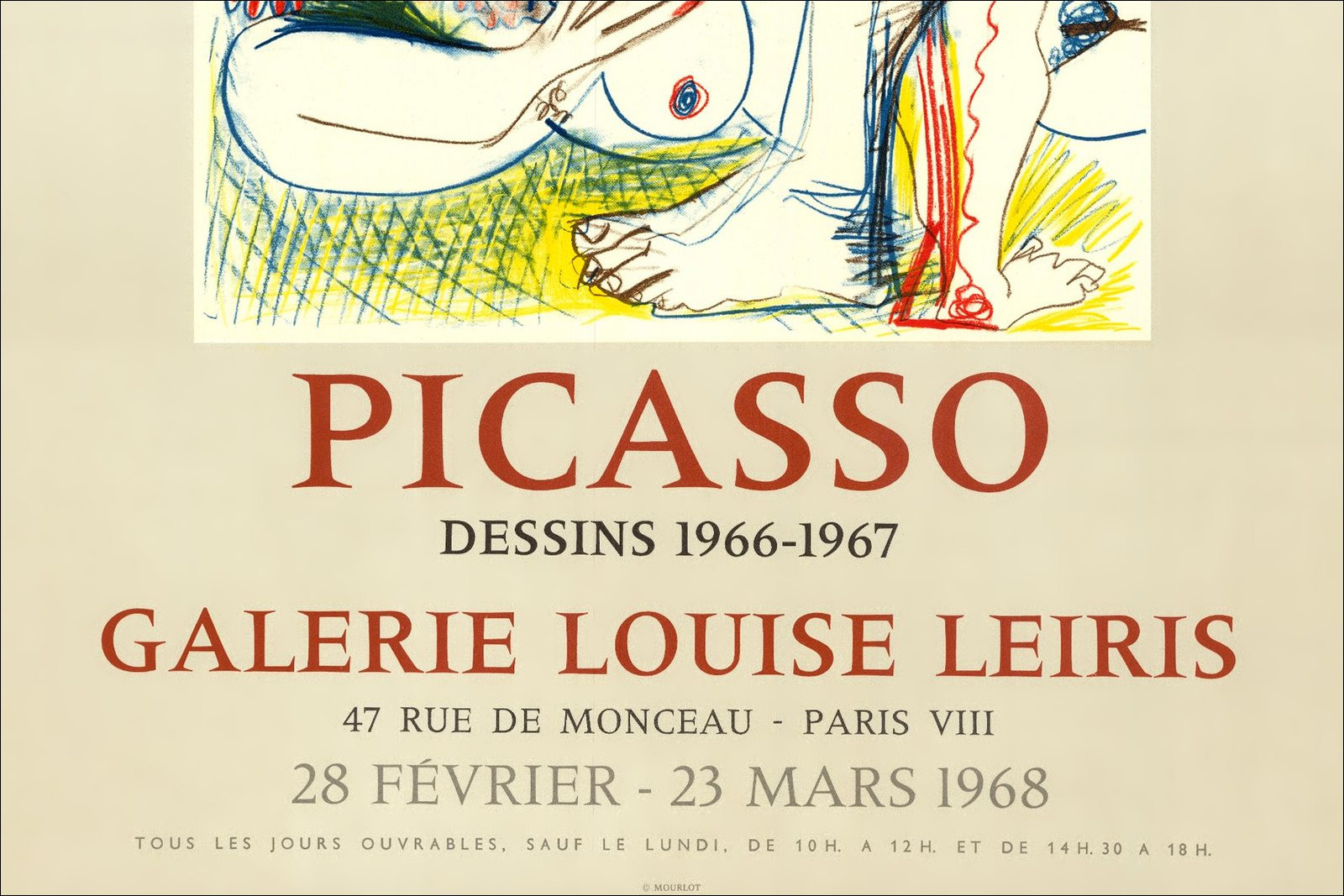 PICASSO Pablo - Lithospiegel "Tentoonstellingsgalerie Louise Leiris, Parijs" 71x50cm - 1968