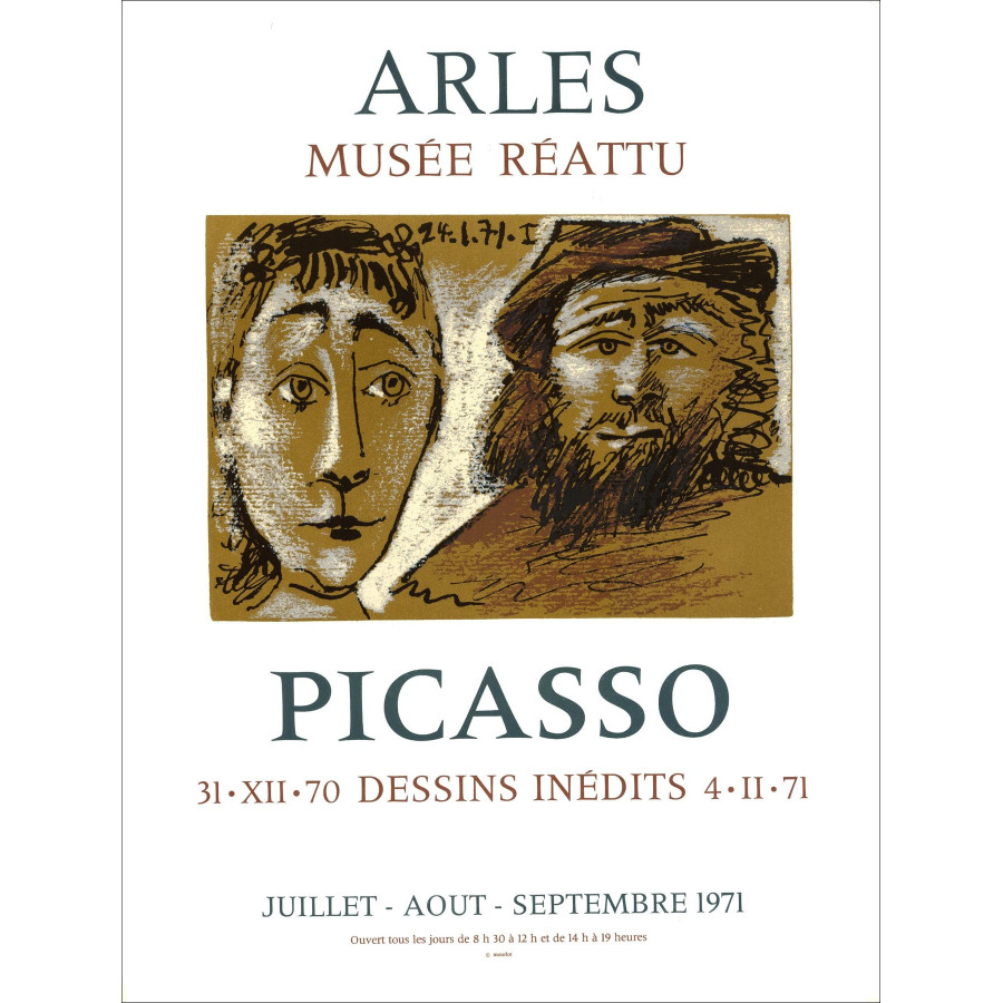 PICASSO Pablo - "Expositie van nieuwe tekeningen, Parijs" 66x50cm - 1971