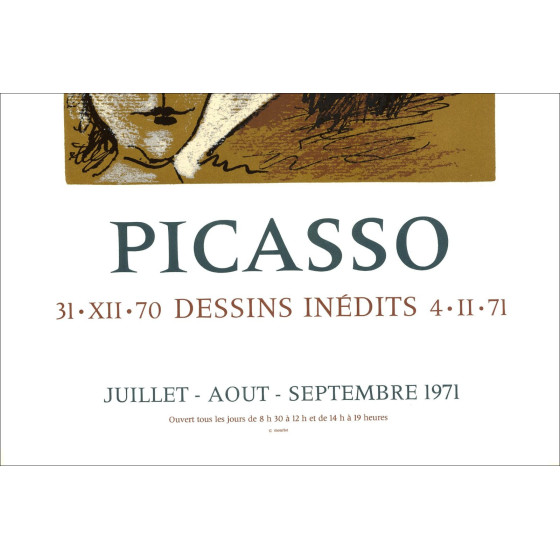 PICASSO Pablo - "Expositie van nieuwe tekeningen, Parijs" 66x50cm - 1971