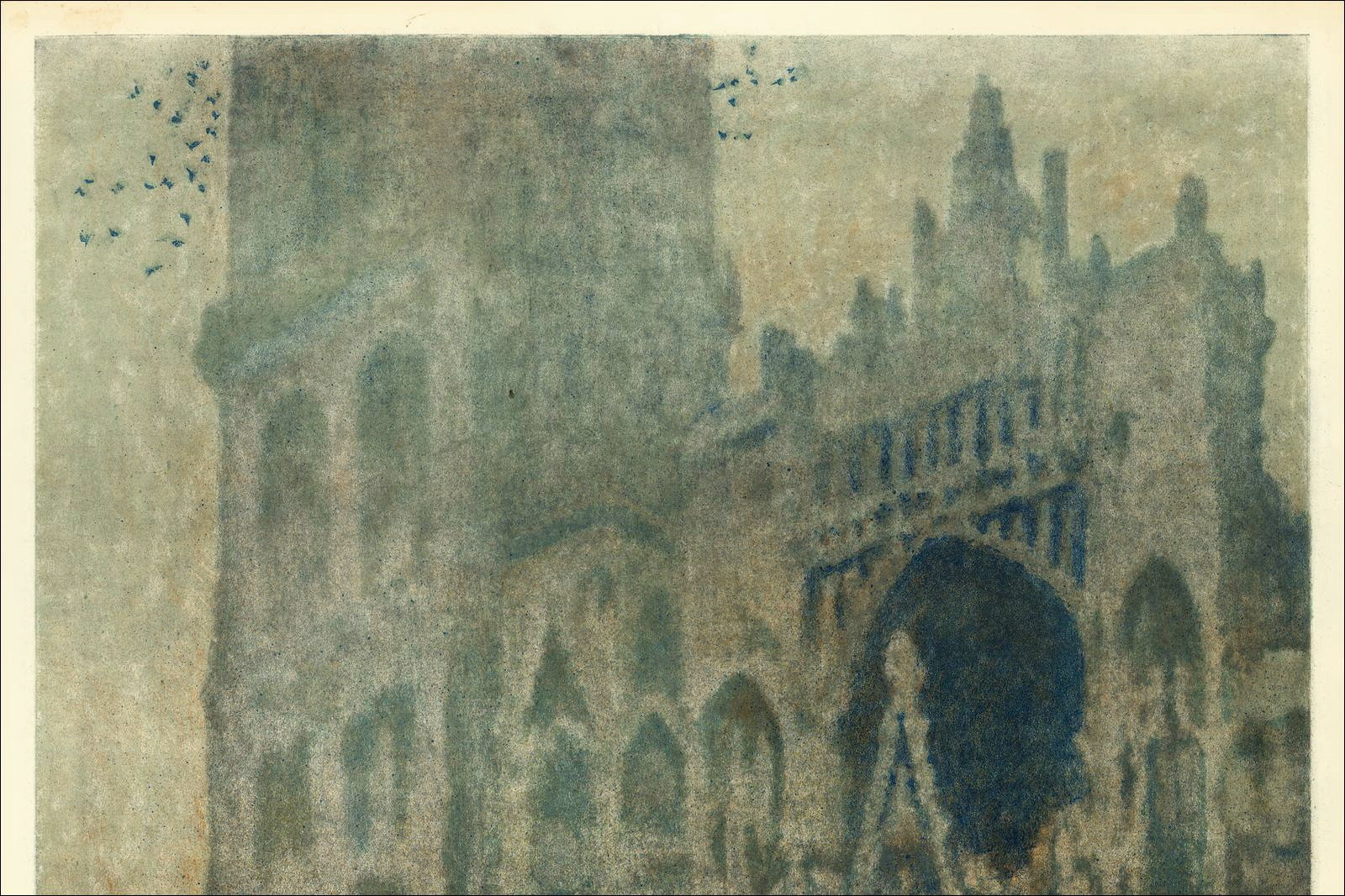 MONET Claude - Lithograph "France, La Cathédrale de Rouen" 100x62cm - 1950