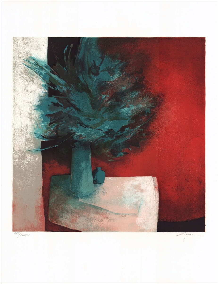 Acquista Claude Gaveau Litografia originale Il bouquet blu