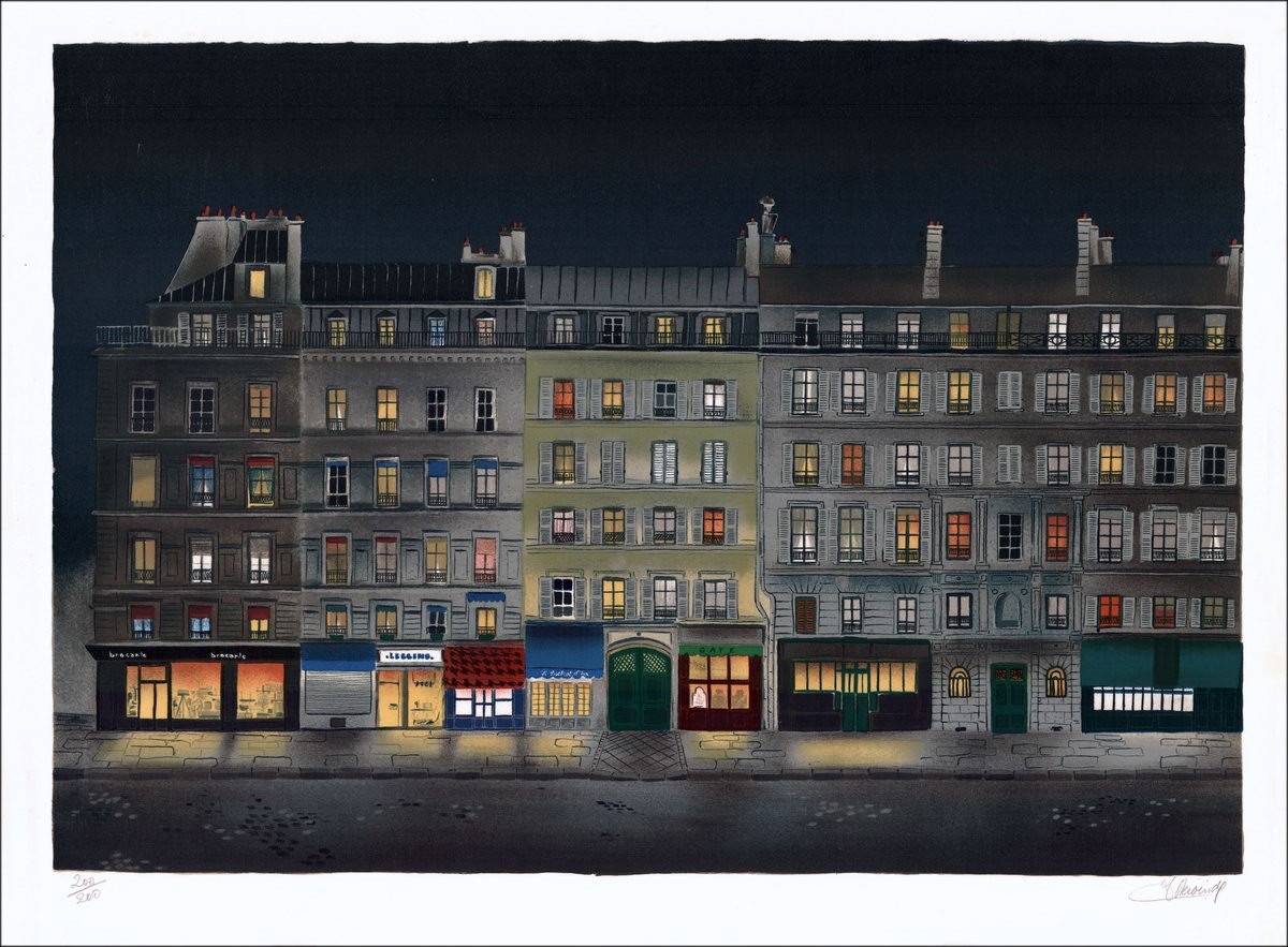 Jean Luc LECOfra_LatnRE - Lith Origin Original "Parijs, de straat Saint Benfra_Latn"