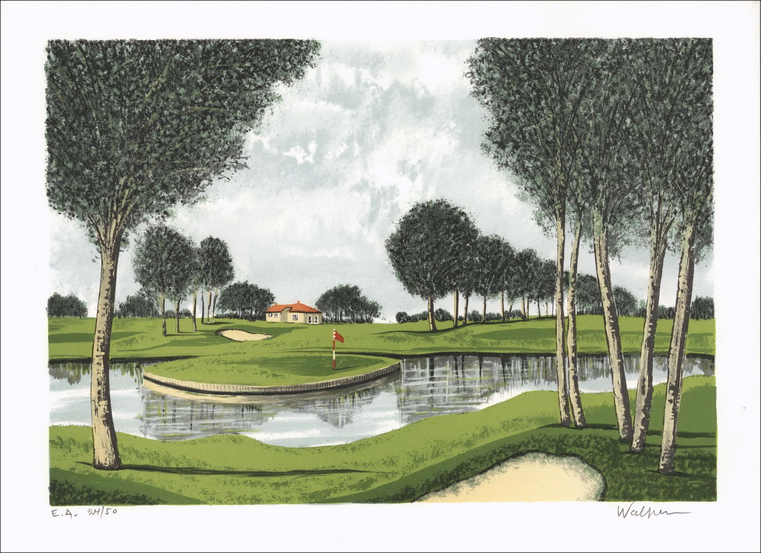 Original Lithograph Signed and Numbered Golf 3