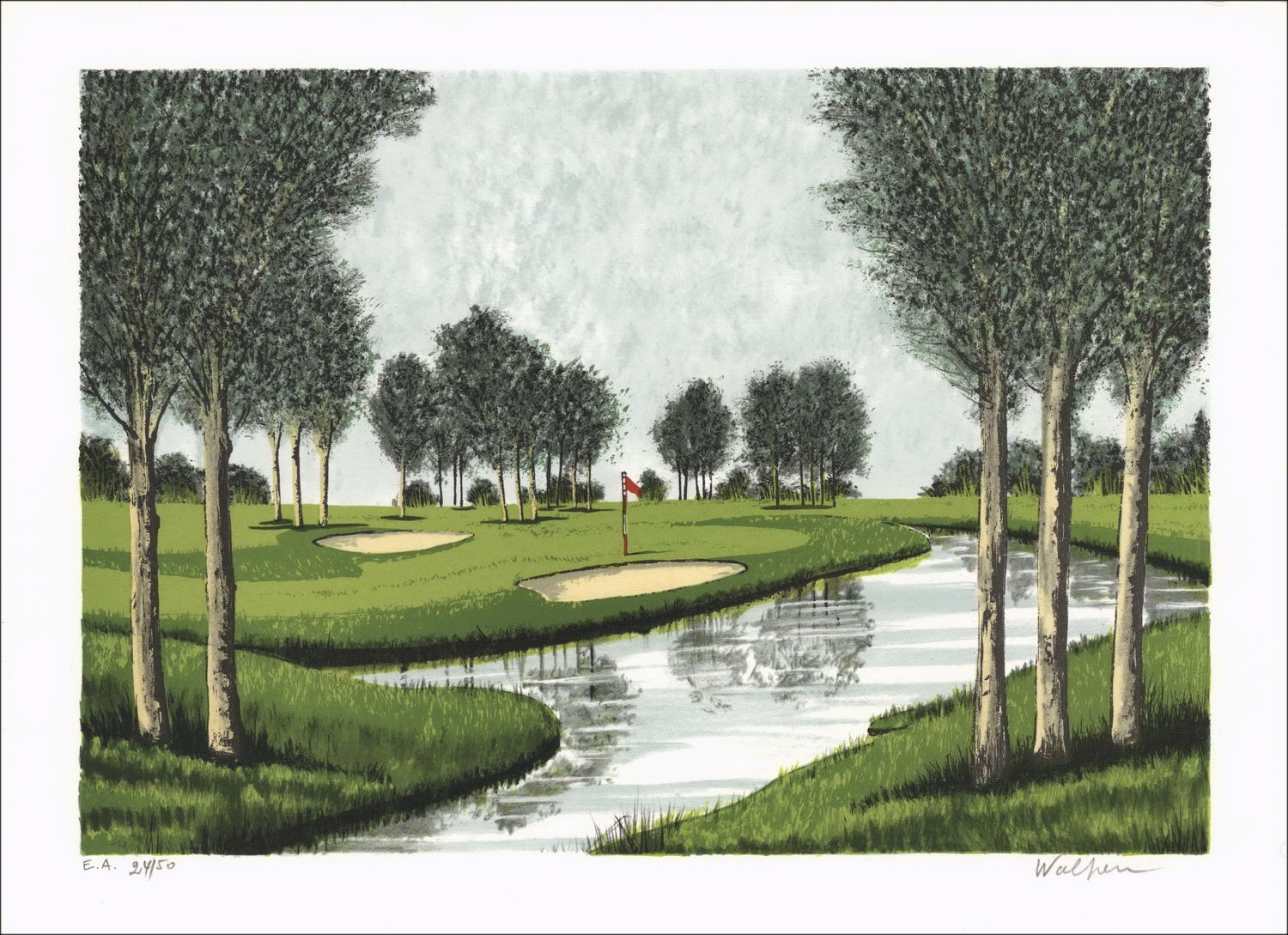 In vendita il golf Litografo originale firmato e numerato