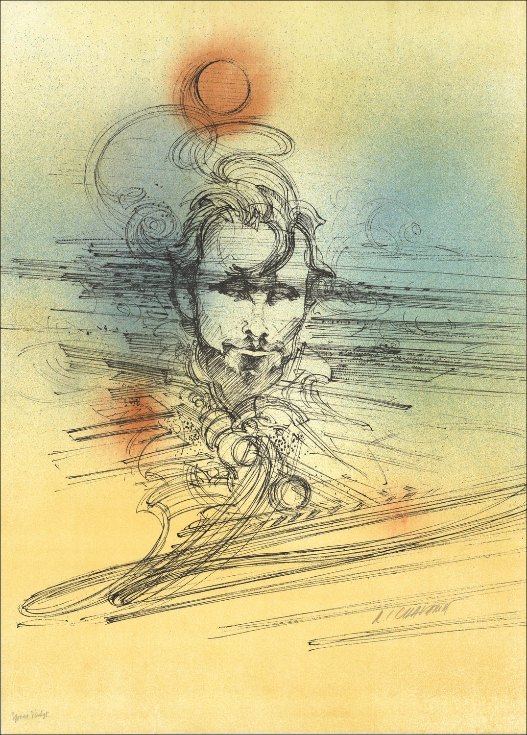 Roger-Louis Chavanon - Original-Lithographie "Portrait" 75x55cm