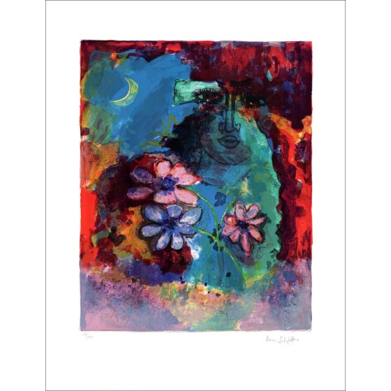 Dan Solojoff - Original-Lithographie "Blumenzusammensetzung" 76 x 56 cm