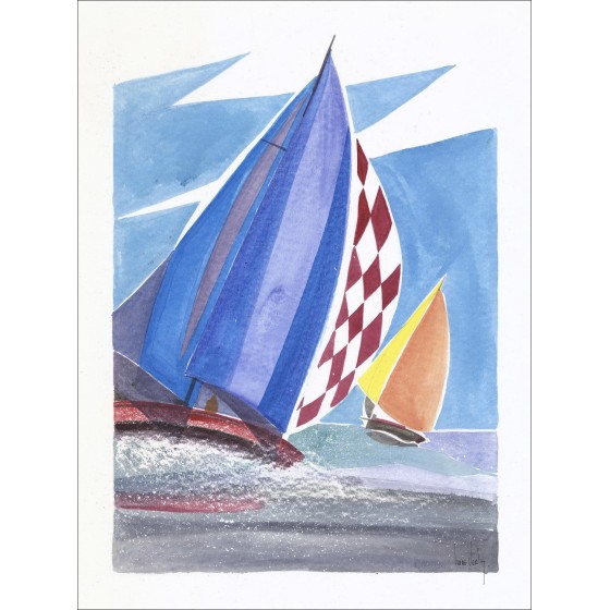 Waterverf Originele SUIRE-VERLEY Olivier Ik weet het 65x50cm