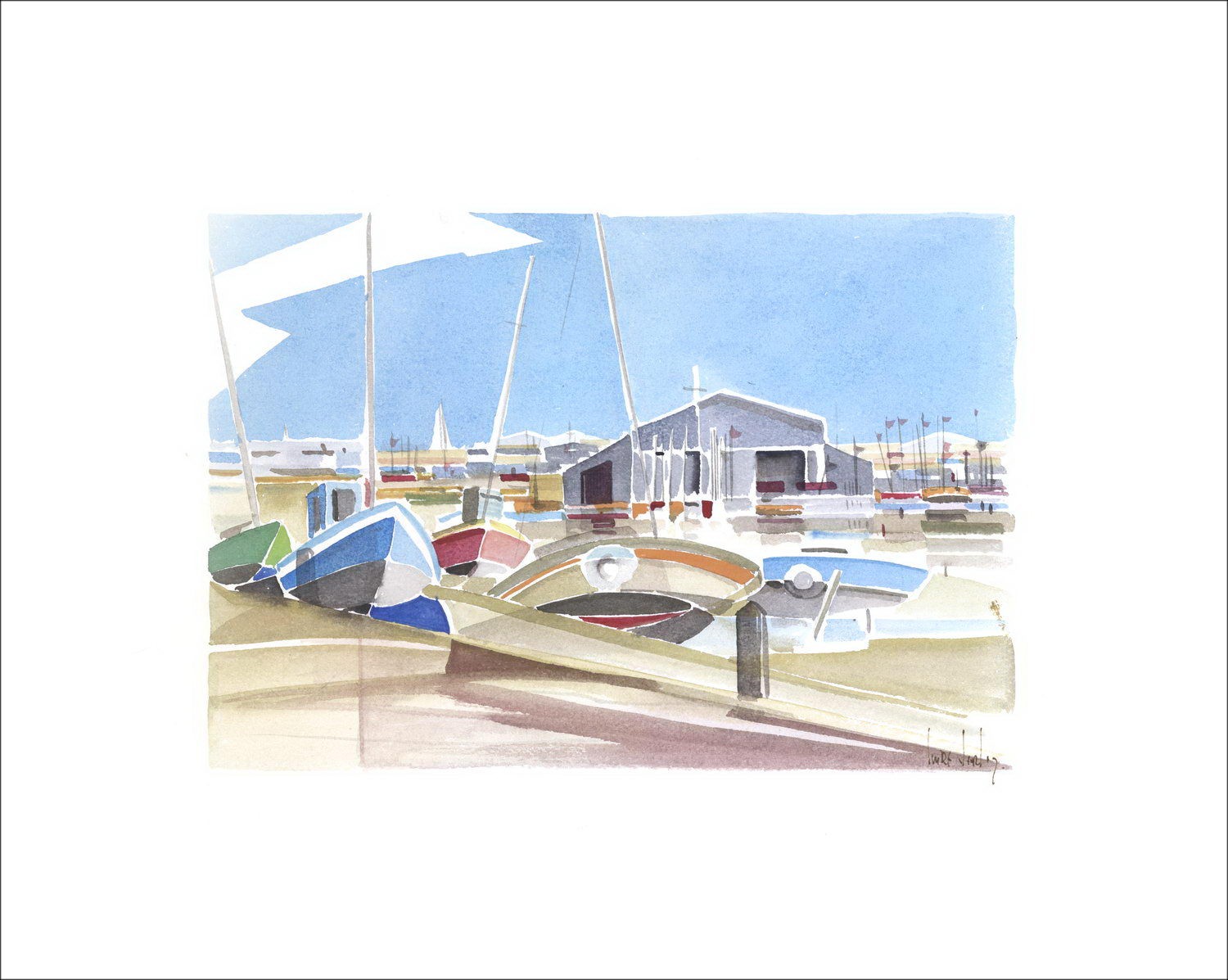 De haven bij laag water "
