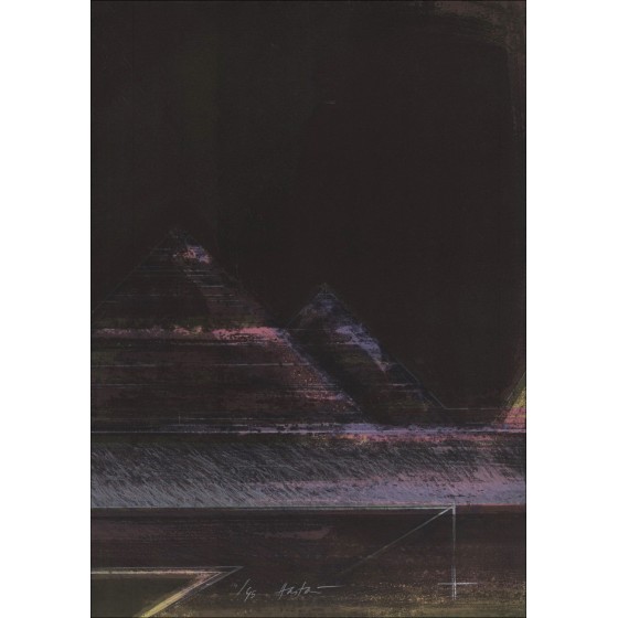 Claude HASTAIRE - Litografia originale "Composizione" 76x56cm